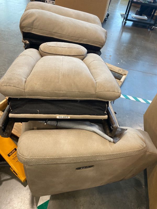 Photo 1 of *USED*
Signature Design by Ashley Next-Gen DuraPella Power Reclining Sofa – Wireless & USB Charging, Zero-Gravity, Adjustable Headrest, Water-Repellent Faux Leather, Drop-Down Table, Beige/Brown, 86”
*See Clerk Notes*