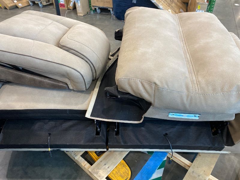 Photo 1 of *USED*
Signature Design by Ashley Next-Gen DuraPella Power Reclining Sofa – Wireless & USB Charging, Zero-Gravity, Adjustable Headrest, Water-Repellent Faux Leather, Drop-Down Table, Beige/Brown, 86”
*See Clerk Notes*