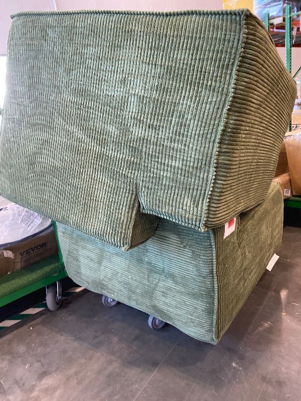 Photo 1 of *PARTIAL SET*
LINSY HOME Modular Sectional Sofa, 105" Boneless Couch U Shaped 3-Seat Sofa with 2 Ottomans, Corduroy Sectional Cloud Couches for Living Room, No Assembly Required, Green