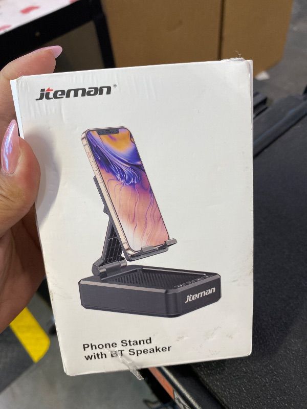 Photo 1 of *MINOR DAMAGE - USED*
Cell Phone Stand with Wireless Bluetooth Speaker and Anti-Slip Base HD Surround Sound Perfect for Home and Outdoors with Bluetooth Speaker for Desk Compatible with iPhone/ipad/Samsung Galaxy