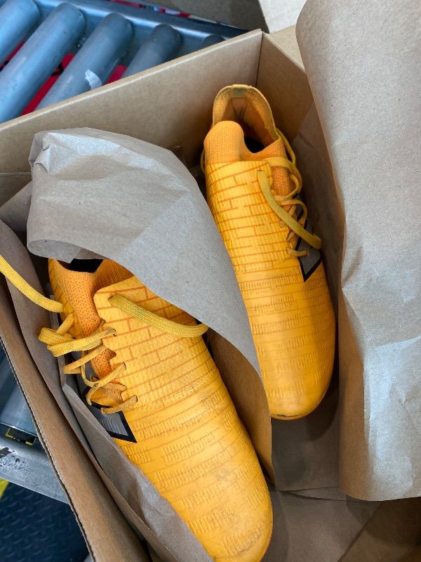 Photo 1 of *MINOR DAMAGE - USED*
New Balance Unisex Furon Destroy Fg V7+ Soccer Shoe,Sun Glow/Silver Metallic/Black,Men 11.5 / Women 13