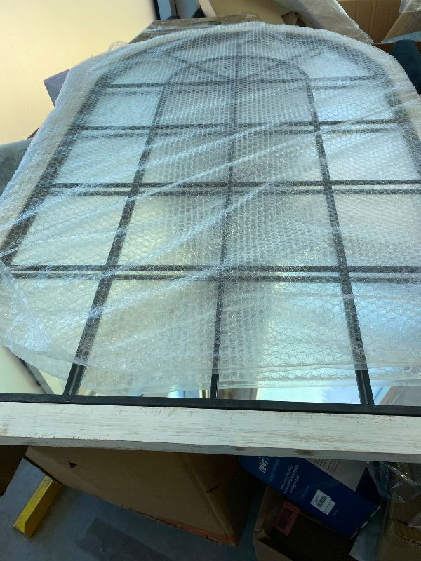 Photo 1 of *MINOR DAMAGE - USED*
G-LEAF Arched Farmhouse Window Wall Mirror 30"x48", Wood Framed Entry Rustic Accent Mirror for Living Room,Bedroom,Kitchen