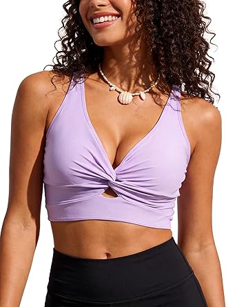 Photo 1 of **Similar item**
American Trends Bikini Tops for Women Keyhole Cutout Twist Front Swimsuit Top Wide Strap Padded Bathing Suit Top Only, Medium