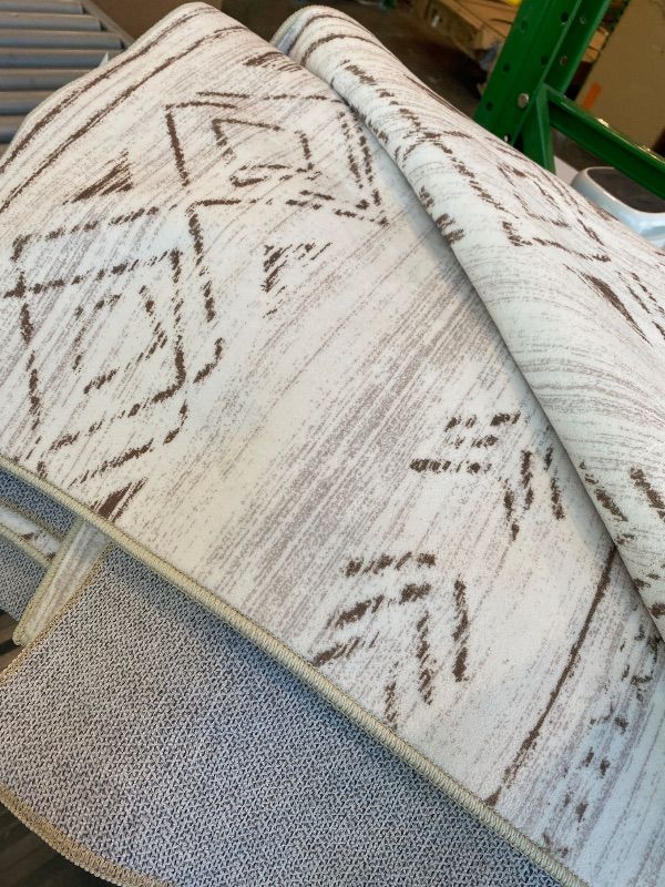 Photo 1 of *MINOR DAMAGE - USED*
cotiled 6x9 Area Rug for Living Room, Washable Non-Slip Large Area Rug, Indoor Floor Carpet Low Pile Soft Boho Farmhouse Rug for Bedroom Dining Room (Brown Cream,6'x9')