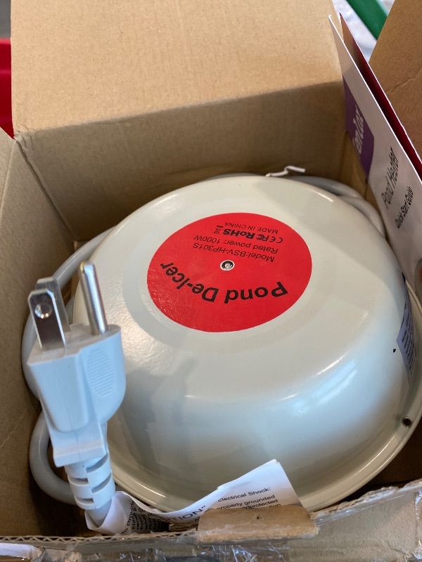 Photo 1 of *UNTESTED*
tenlox 1000W Pond Heaters for Outdoor Ponds with Fish, Floating Samll Pond Deicer with Thermostat-Controlled and LED Indicator, Auto ON/Off, Durable Cast Stock Tank Heater with 10 FT Cord