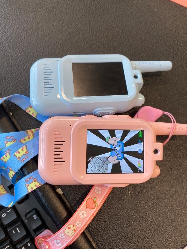Photo 1 of *MINOR DAMAGE - USED*
Kids Video Walkie Talkies, 2 Pack Long Range Walkie-Talkie for Kids, Rechargeable Video Call Toys for Indoor, Camping, Hiking, Travel, Christmas Birthday Gift for Boys Girls Age 3-5 (Blue/Pink)