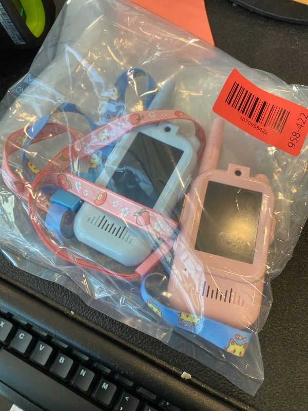 Photo 1 of *MINOR DAMAGE - USED*
Kids Video Walkie Talkies, 2 Pack Long Range Walkie-Talkie for Kids, Rechargeable Video Call Toys for Indoor, Camping, Hiking, Travel, Christmas Birthday Gift for Boys Girls Age 3-5 (Blue/Pink)