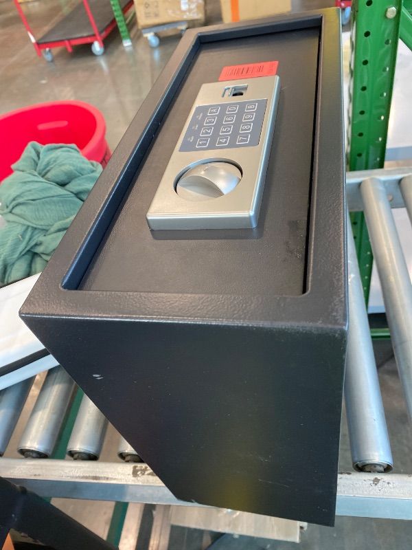 Photo 1 of **MAJOR DAMAGE**
Paporia 0.7 Cubic Feet Safe Box, Digital Security Lock Box with Shelf & Keypad & Combination, Alloy Steel Digital Home Safe for Home, Office, Hotel or Business, 16.9"W x 14.6"D x 7"H