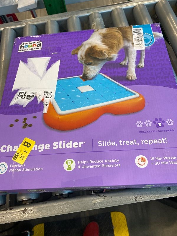 Photo 1 of *MINOR DAMAGE - USED*
Outward Hound by Nina Ottosson Challenge Slider – Interactive Dog Treat Puzzle Enrichment Toy, Level 3 Advanced