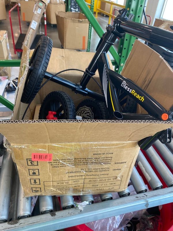 Photo 1 of *MISSING PARTS*
BlessReach All Terrain Foldable Knee Scooter Walker - Economical Knee Walker for Foot Injuries, Compact Crutches Alternative - Black