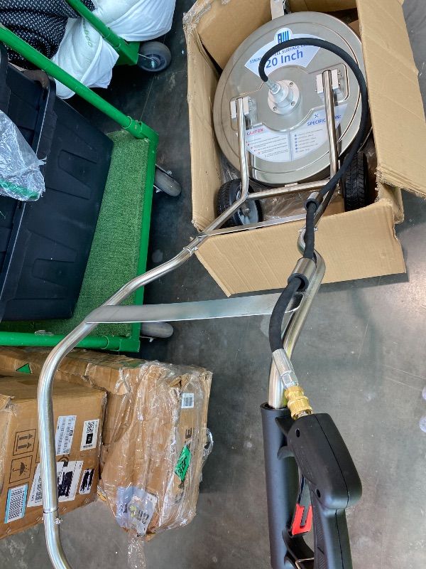 Photo 1 of [Needs Repairs] RIDGE WASHER 20’’ Surface Cleaner Dual Handle, Stainless Steel Bigger Stable Wheels Pressure Washer Surface Cleaner, Power Washer Surface Cleaner for Cleaning Driveways, Sidewalks, Patios