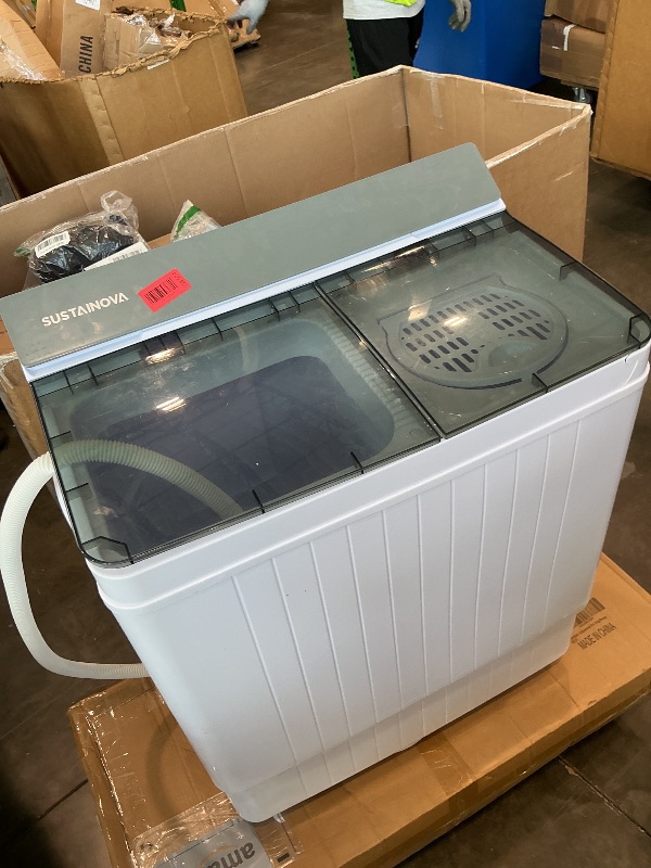 Photo 1 of **Untested**
Elevon Portable Washing machine, 20lbs Mini Compact Laundry Washing Machine, Twin Tub 12lbs Washer & 8lbs Spinner, Clothes Washer Machine with Drain Pump for Apartment, Dormitory and RVs