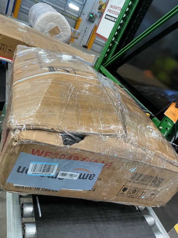 Photo 1 of ***PARTIAL SET*** Favfurish 114.2" Linen Upholstered Sofa with Console and 2 USB Ports Wired or Wirelessly Charged,Modern 4-Seat Couches W/ 4 Pillows and Two Cupholders,for Living Room,Apartment,Light Gray