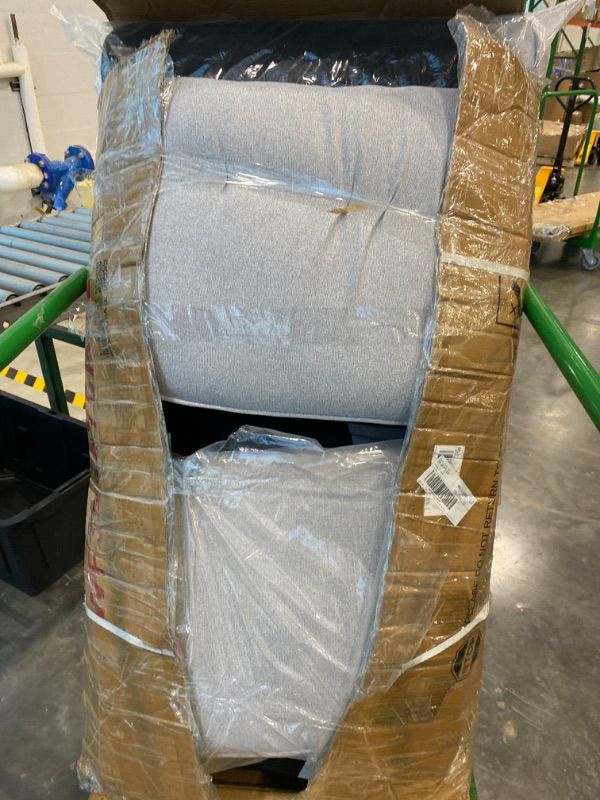 Photo 1 of ***PARTIAL SET*** Favfurish 114.2" Linen Upholstered Sofa with Console and 2 USB Ports Wired or Wirelessly Charged,Modern 4-Seat Couches W/ 4 Pillows and Two Cupholders,for Living Room,Apartment,Light Gray