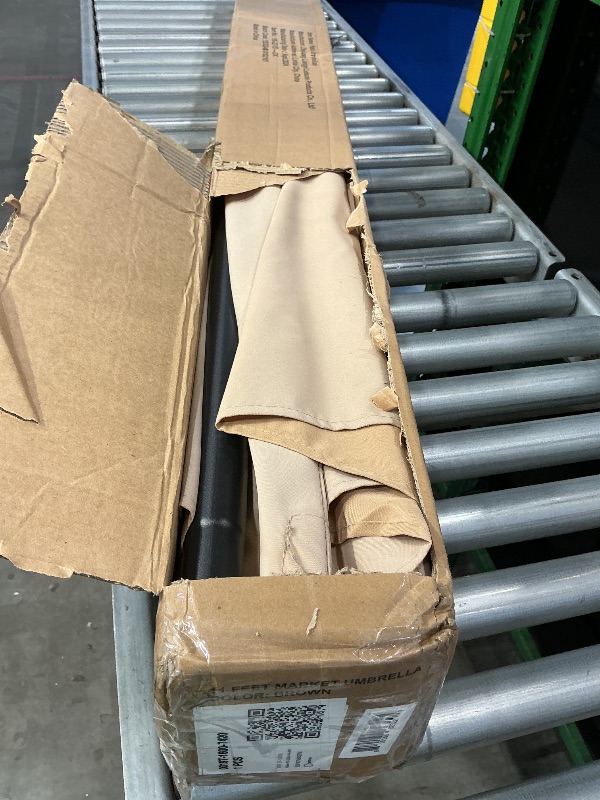 Photo 1 of *Major Damaged*
wikiwiki 11 FT Patio Umbrellas Outdoor Table Market Umbrella with Push Button Tilt/Crank, 8 Sturdy Ribs, Fade Resistant Waterproof POLYESTER DTY Canopy for Garden, Lawn, Deck, Backyard & Pool, Tan