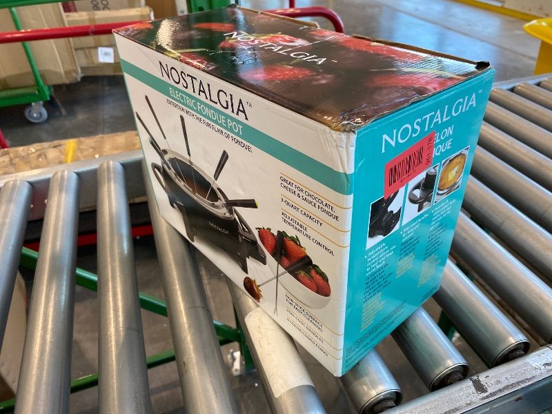 Photo 1 of *Minor Damaged*
Nostalgia 12-Cup Electric Fondue Pot Set for Cheese & Chocolate - 8 Color-Coded Forks, Temperature Control - Stainless Steel Kitchen Gadgets and Appliances for Hors d'Oeuvres and More – Black