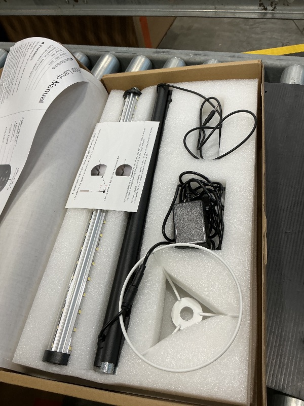 Photo 1 of *No remote *VOUTOORO Floor Lamp for Bedroom Living Room Office with Remote Control Modern Living Room LED 4 Color Temperature & Stepless Dimmer, Standing Elegant Lamp 3000k-7000k (Round-Pale Yellow)