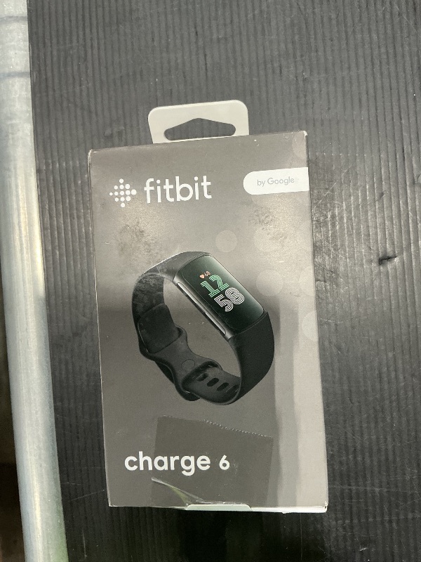 Photo 1 of *See Clerk Notes*
Fitbit Charge 6 Fitness Tracker with Google apps, Heart Rate on Exercise Equipment, 6-Months Premium Membership Included, GPS, Health Tools and More, Obsidian/Black, One Size (S & L Bands Included)