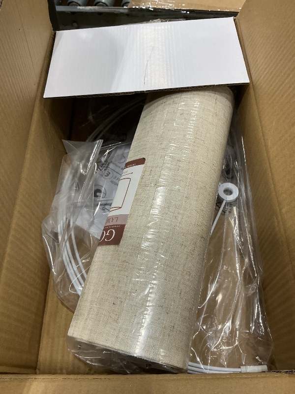 Photo 1 of *** It is 40.6cm/16in long and 30.5cm/12in wide.***GO&SO Oatmeal Linen Lamp shades Large Drum Linen Lampshade (Spider) Farmhouse Lampshade for Table & Floor Lamp - Lampshades Replacement