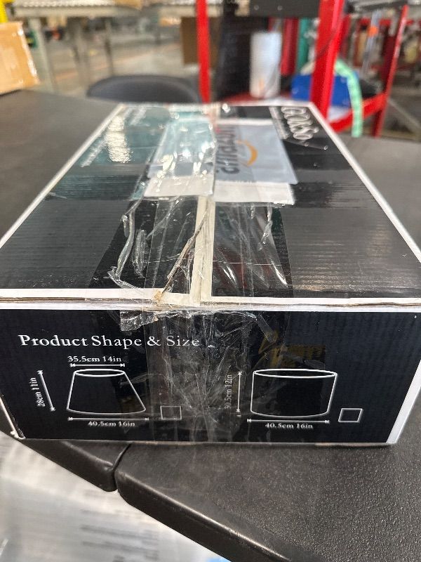 Photo 1 of *** It is 40.6cm/16in long and 30.5cm/12in wide.***GO&SO Oatmeal Linen Lamp shades Large Drum Linen Lampshade (Spider) Farmhouse Lampshade for Table & Floor Lamp - Lampshades Replacement