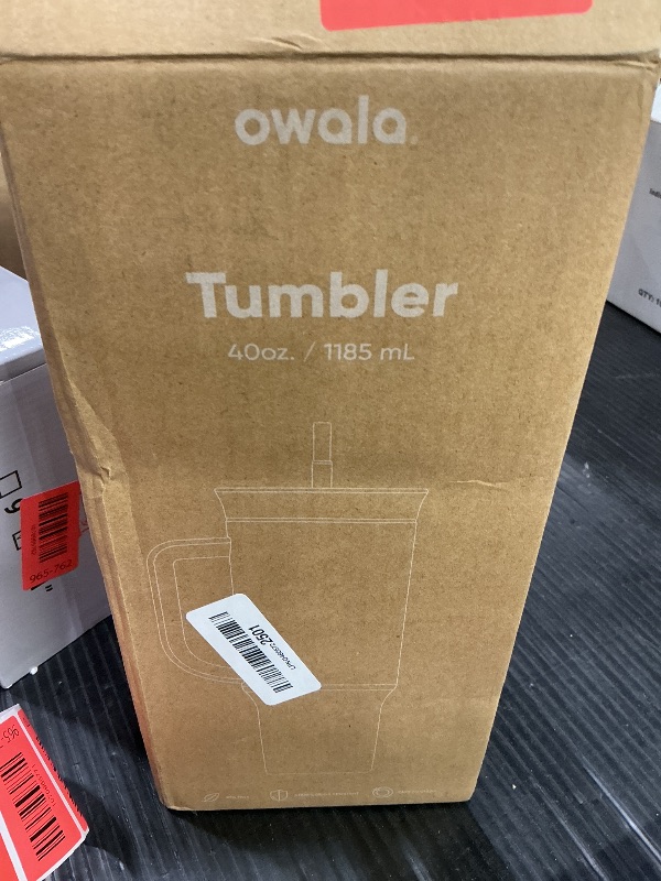 View 2 of **MINOR DAMAGE - Top of the handle is coming back**
Owala Stainless Steel Triple Layer Insulated Travel Tumbler with Spill Resistant Lid, Straw, and Carry Handle, BPA Free, 40 oz, Gray (Foggy Tide)