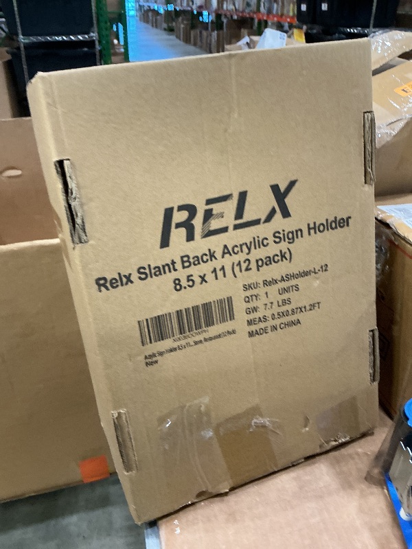 Photo 1 of *PARTIAL SET - ONLY 1 in the Box*
Relx Acrylic Sign Holder 8.5 x 11, Slant Back Acrylic Display Stand, Clear Frames Plastic Sign Holder for Store, Restaurant (12 Pack)