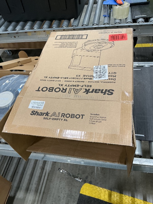 Photo 1 of ***MISSING CHARGER CABLE & BRUSH*** Shark AV2501AE AI Robot Vacuum with XL HEPA Self-Empty Base, Bagless, 60-Day Capacity, LIDAR Navigation, Perfect for Pet Hair, Compatible with Alexa, Wi-Fi Connected, Carpet & Hard Floor, Black