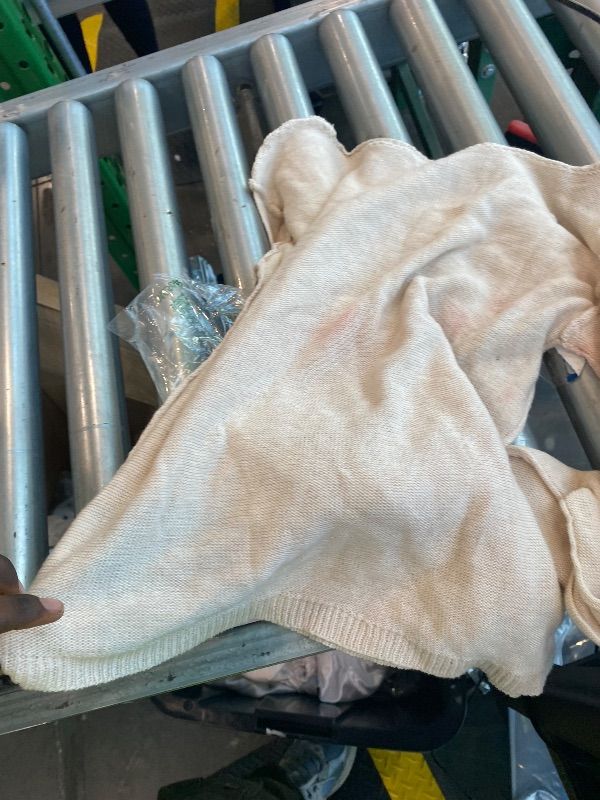 Photo 1 of *dirty item* Emily Bela Womens Boat Neck Shirts Long Sleeve Lightweight Knit Pullover Sweaters Casual Sheer Blouse Tops Beige