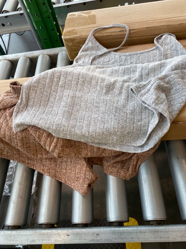 Photo 1 of *Missing Parts*
GORGLITTER Women's 3 Sets Ribbed Pajamas Set Sleeveless Crop Top and Tie Front Shorts Lounge Set Sleepwear Loungewear Grey Black Khaki Large