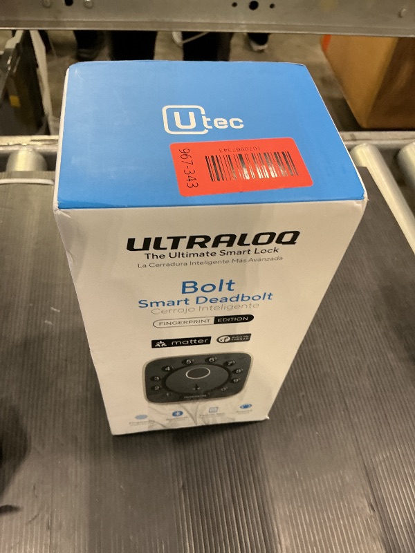 Photo 1 of *Untested*
ULTRALOQ Bolt Fingerprint Smart Lock with Matter Over Thread, Works with Apple Home, Alexa, Google, SmartThings, Auto Lock Deadbolt, App Control, BHMA Certified, Easy Install, 1Year Battery