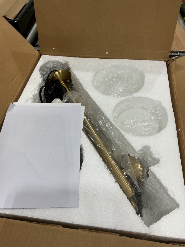 Photo 1 of *Missing Parts*
Nukanu Floor lamp with 3 Frosted Glass Shades,Stangding Lamp Floor Lamps for Living Room Bedroom Office with 3 led Bulbs,Tall lamp with Foot Switch (Gold)