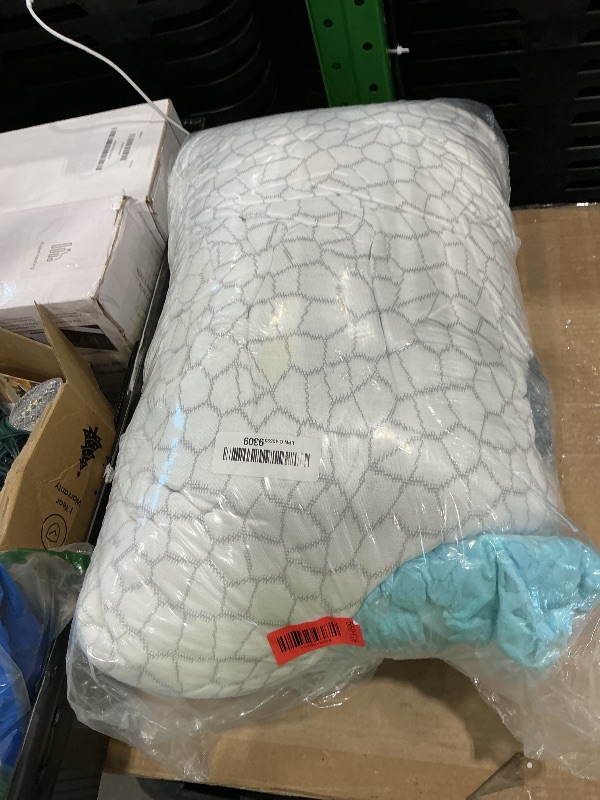 Photo 1 of QUTOOL Luxury Cooling Body Pillows for Adults, Adjustable Loft Shredded Memory Foam Full Body Pillow, Long Pillow for Bed with Removable Double-Sided Soft & Cool Cover, White (18"x51")