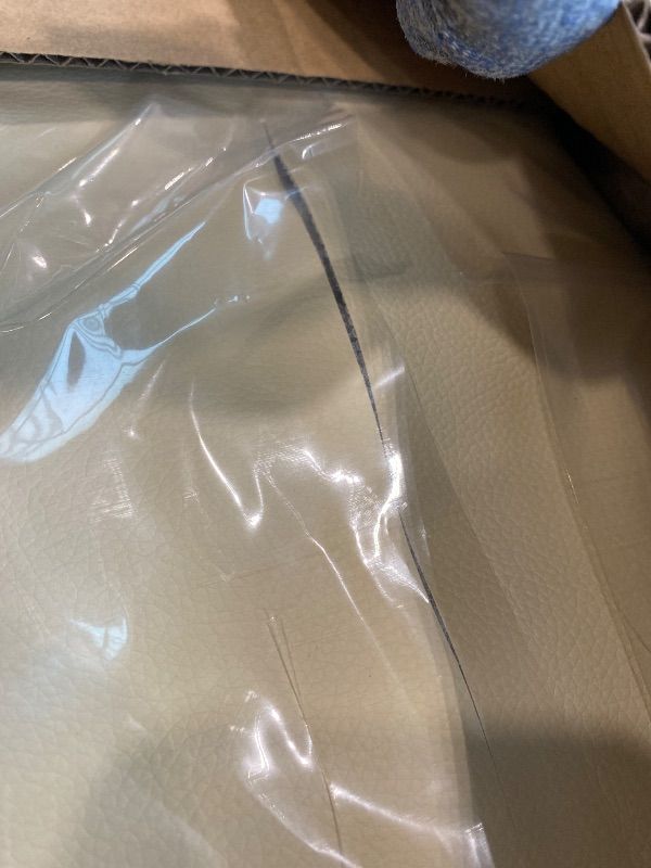 Photo 1 of **MINOR DAMAGE - USED**
Uniency Vegan Leather Baby Play Mat for Floor, 50x50 Thick Foam Soft Padded Playpen Mat with Wipe-Clean and Waterproof Removable Cover for Babies and Toddlers Infants (Beige)