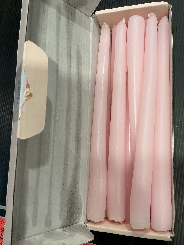 Photo 1 of 10 Inch Pale-Pink Taper Candles for Home Decoration, 10 Pack Unscented Candlesticks for Dinner Wedding Party, Smokeless and Dripless Candle Sticks