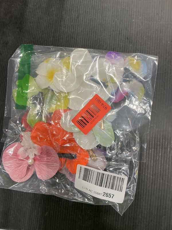 Photo 1 of 12 Pack Flower Clip for Women, Hawaiian Plumeria Hibiscus Orchid Hair Clips, Hawaiian Beach Flower Hairpins Boho Hair Accessories, Gifts for Women Teen Girls