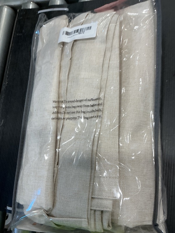 Photo 1 of 100% Blackout Shield Linen Blackout Curtains for Bedroom 84 Inches Long, Back Tab/Rod Pocket Living Room Drapes, Thermal Insulated Blackout Curtains 2 Panels Set, 50" W x 84" L, Cream