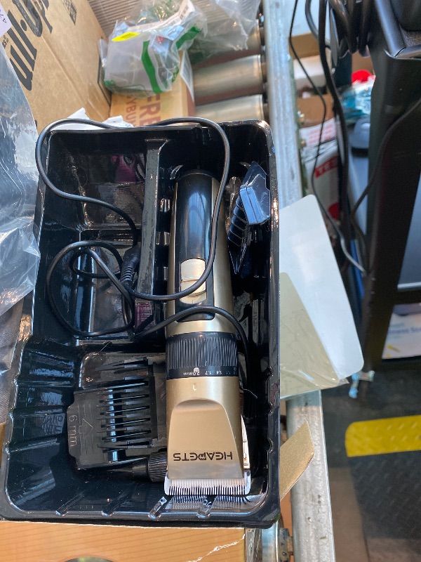 Photo 1 of ***MISSING ACCESSORIES*** HEAPETS Dog Grooming Clippers, Low Noise, Electric Quiet, Adjustable Clipper Comb, Rechargeable Cordless Dog Hair Clippers for Dogs Cats Pets, Gold