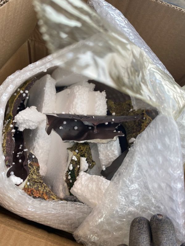 Photo 1 of ***MAJOR DAMAGE*** ***READ CLERK NOTES*** kathson Turtles Basking Platform Tortoise Resting Terrace Climbing Ramp Resin Dock Tank Decorations Reptile Hiding Cave Hideouts for Aquatic Turtles, Frog, Newts and Salamanders?Large