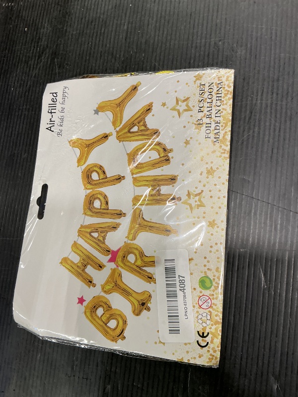 Photo 1 of [85 PCS] 16" Foil Personalized Name Happy Birthday Balloons Letters, Mylar Aluminum Custom Name and Age Letter Balloons, 2 Sets A- Z & 0-9 for Birthday Party Graduation, Mother's Day Event (Gold)