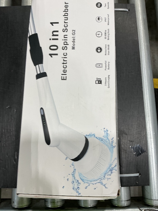 Photo 1 of **UNTESTED**
Electric Spin Scrubber, Dreazu IPX7 Bathroom Scrubber with 7 Replaceable Brush Heads & Retractable Handle, 2-Speed Adjustable Shower Cleaner Brush for Bathroom, Bathtub, Kitchen, Tile Floors