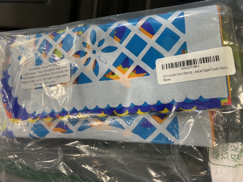 Photo 1 of *USED*
20 Frontales Pack Altar de Ofrendas Supplies Kit Dia de Muertos Day of The Dead Decoration Colorful Medium Size Tissue Paper Mexican Papel Picado Sheets.