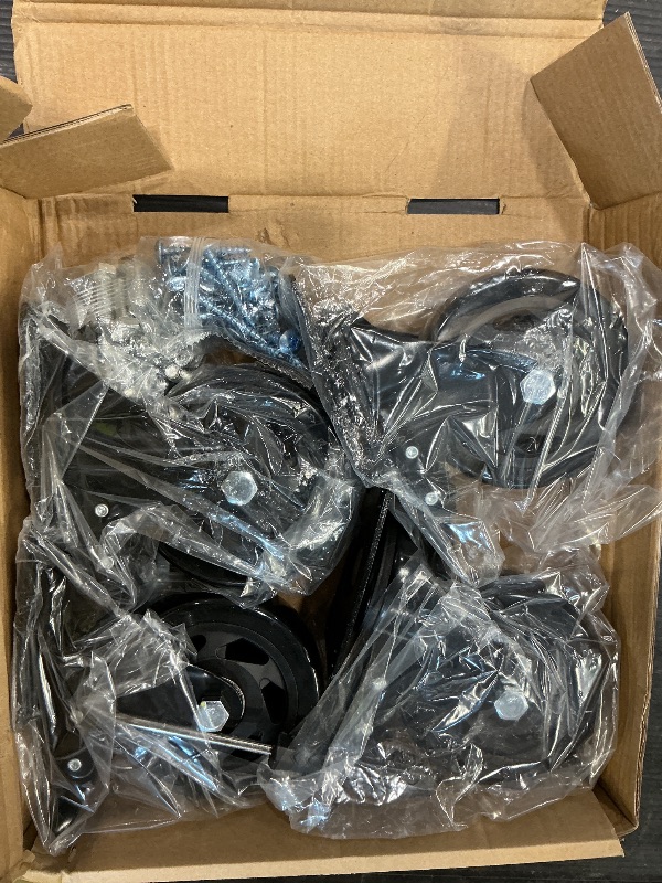 Photo 1 of *USED*
4 Inch Caster Wheels, Heavy Duty Casters Set of 4, Swivel Casters with Brake 2200 Lbs, Locking Industrial Top Plate Casters Wheels for Furniture and Workbench Cart(Two Hardware Kits Include)