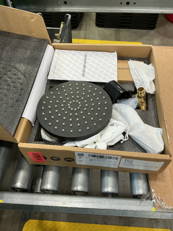 Photo 1 of **UNTESTED**
KES Shower Faucets Sets Complete Rain Shower Head Shower Valve and Trim Kit Wall Mount Pressure Balance Black Shower System, XB6202F18-BK