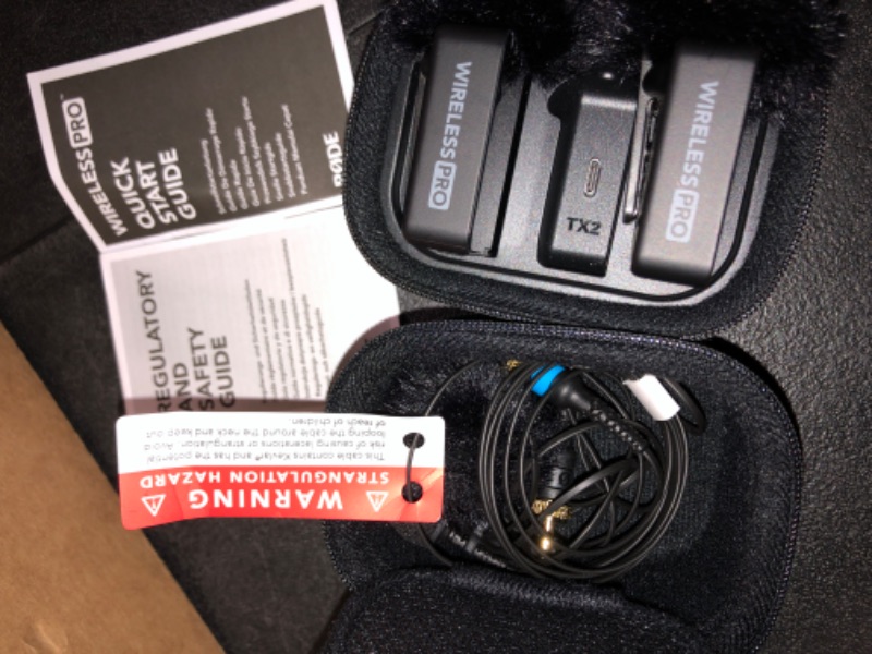 Photo 1 of ** ONLY 2 MICROPHONES**
RODE Wireless PRO Compact Wireless Microphone System with Timecode, 32-bit Float On-board Recording, 2 Lavalier Microphones and Smart Charge Case for Filmmaking and Content Creation