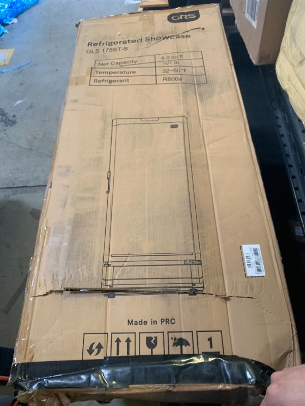 Photo 1 of GRS Commercial Display Refrigerator with Glass Door Lock | Cool Air Flow & Temperature | Beverage Cooler, Drink and Wine Fridge with Adjustable Display Shelf for Stores and Bars | Silver, 6.0 Cu. Ft