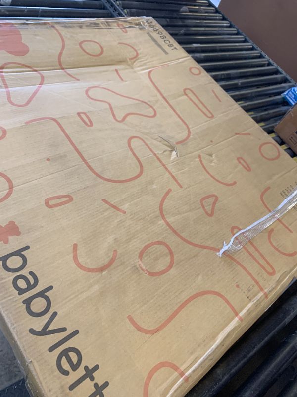 Photo 1 of Babyletto Origami Mini Portable Crib Folding with Wheels in Cobalt, 2 Adjustable Mattress Positions, Greenguard Gold Certified