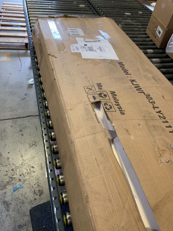 Photo 1 of CHITA Upholstered Platform Bed Frame with Headboard, Cream Boucle Fabric, Farmhouse Style, Durable Design
