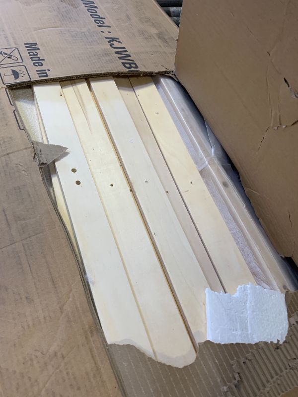 Photo 1 of CHITA Upholstered Platform Bed Frame with Headboard, Cream Boucle Fabric, Farmhouse Style, Durable Design
