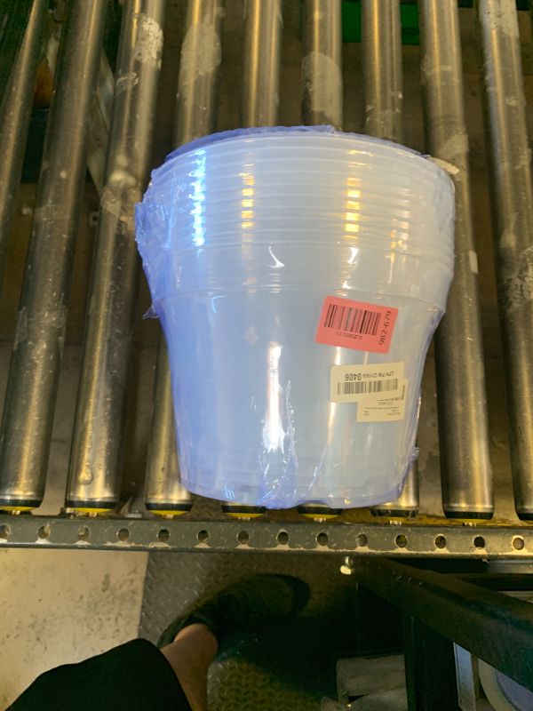 Photo 1 of 10 Pack 10 Inch Clear Nursery Pots with Saucers, Transparent Sturdy Plastic Plant Pots, Large Gardening Pots with Drainage Hole, Planting Starter Pot for Indoor Outdoor Flowers Herbs Vegetables
