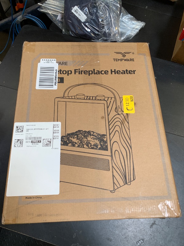 Photo 1 of TEMPWARE Electric Fireplace Heater, 1500W Portable Space Heater, Fireplace with Realistic 3D Flame Effect and Overheating Safety Protection, Quiet and Safe for Indoor Use Office Bedroom, Oak
